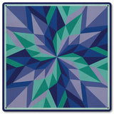 Starburst Blue Metal Sign