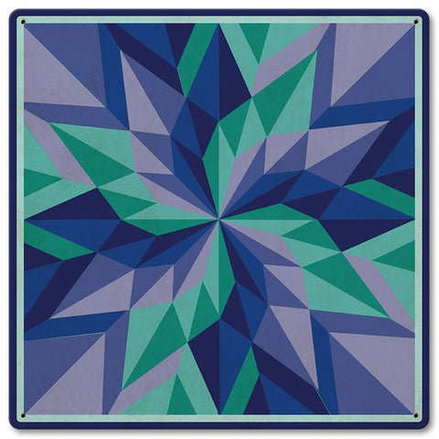 Starburst Blue Metal Sign