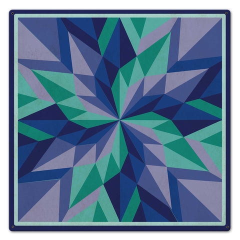 Starburst Blue Metal Sign