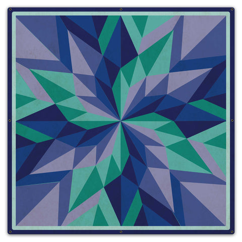Starburst Blue Metal Sign