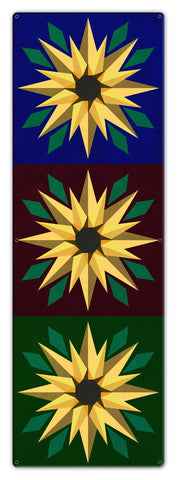 Three Sunflowers Metal Sign