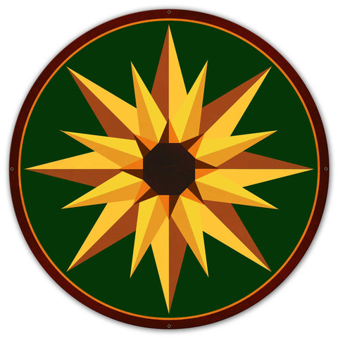 Sunflower Green Metal Sign