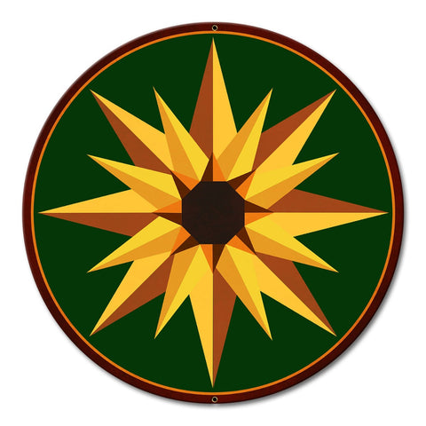 Sunflower Green Metal Sign