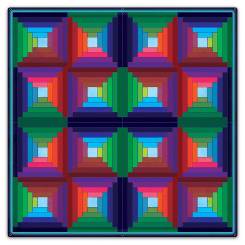 Log Cabin Quilt 1 Metal Sign