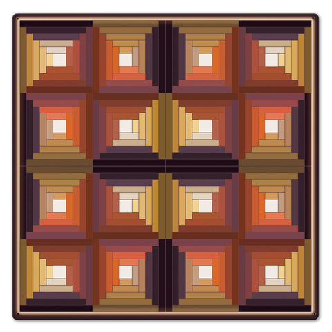 Log Cabin Quilt 2 Metal Sign