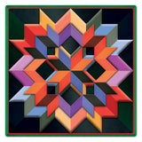 Box Pattern Green Dark Bkgd Metal Sign