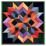 Box Pattern Green Dark Bkgd Metal Sign