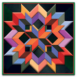 Box Pattern Green Dark Bkgd Metal Sign