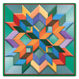 Box Pattern Green Light Bkgd Metal Sign