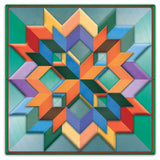 Box Pattern Green Light Bkgd Metal Sign