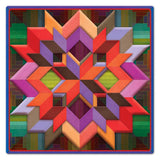 BOX LOG CABIN BLUE BORDER Metal Sign