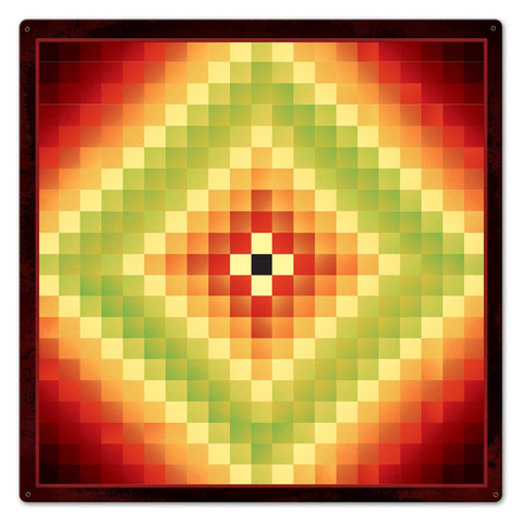 Around The World Pattern Metal Sign