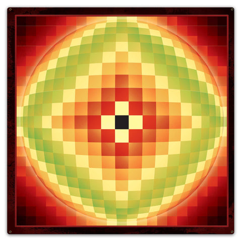 Around The World Sphere Metal Sign