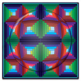 Log Cabin Quilt 1 Sphere Metal Sign