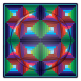 Log Cabin Quilt 1 Sphere Metal Sign