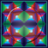 Log Cabin Quilt 1 Sphere Metal Sign