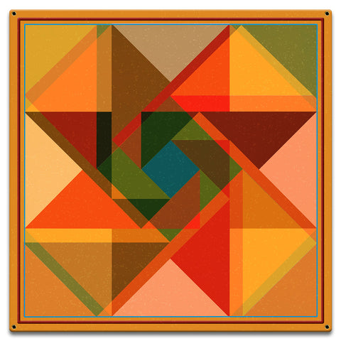 TRIANGLE QUILT OVERLAY Metal Sign