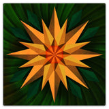 Sunflower Sphere Orange Green Metal Sign