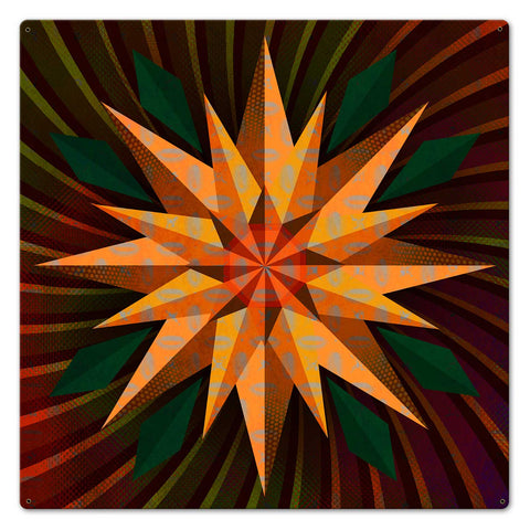 Sunflower Sphere Colorful Metal Sign