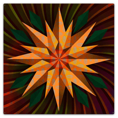 Sunflower Sphere Colorful Metal Sign