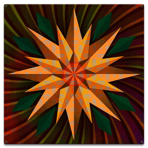 Sunflower Sphere Colorful Metal Sign