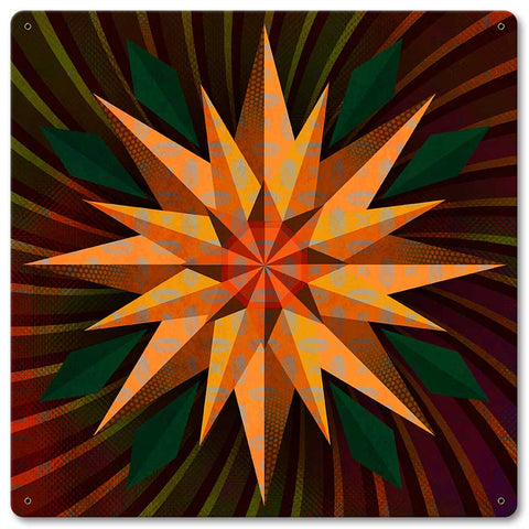 Sunflower Sphere Colorful Metal Sign