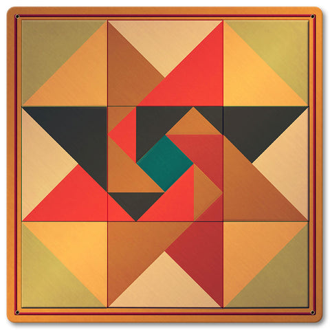 Triangle Quilt So West Metal Sign