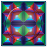 Log Cabin Quilt 1 Sphere Metal Sign