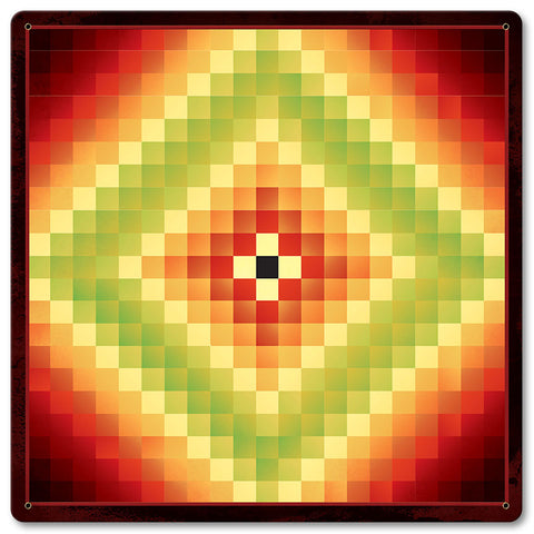 Around The World Pattern Metal Sign