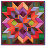 Box Log Cabin Blue Border Metal Sign