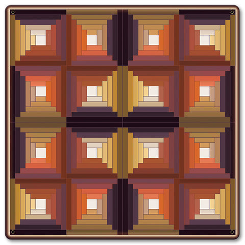 Log Cabin Quilt 2 Metal Sign