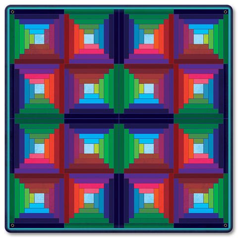 Log Cabin Quilt 1 Metal Sign