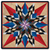 16 Point Star Red Blue Metal Sign