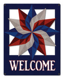 Starburst Design Welcome Metal Sign