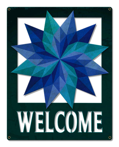 Around The World Starburst Pattern Cut out Metal Sign
