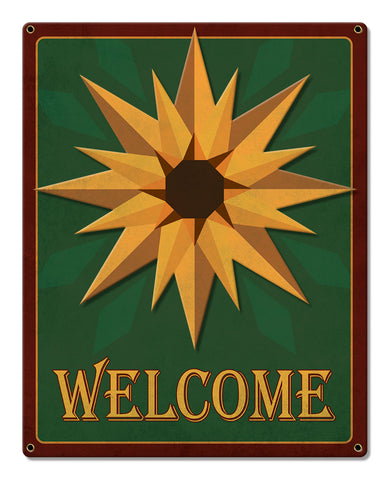 Sunflower 3-d Welcome Metal Sign