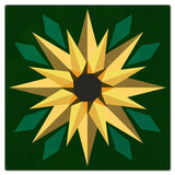 Sunflower Green Background Metal Sign
