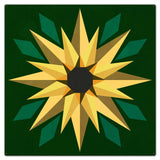 Sunflower Green Background Metal Sign