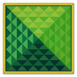 Green Pyramid Quilt Metal Sign