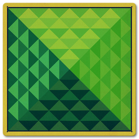 Green Pyramid Quilt Metal Sign
