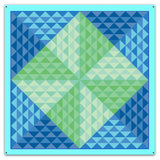 4 Pyramids Blue Quilt Metal Sign