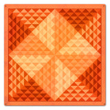 Pyramids Quilt Orange Metal Sign