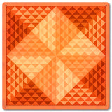 Pyramids Quilt Orange Metal Sign