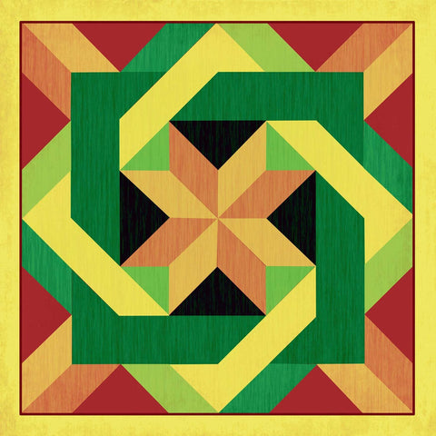 Box In Box Quilt Metal Sign