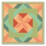Box In Box Quilt Metal Sign