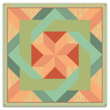 Box In Box Quilt Green Metal Sign