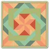 Box In Box Quilt Green Metal Sign