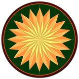 Multi Starburst Green Metal Sign