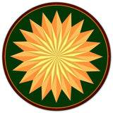 Multi Starburst Green Metal Sign