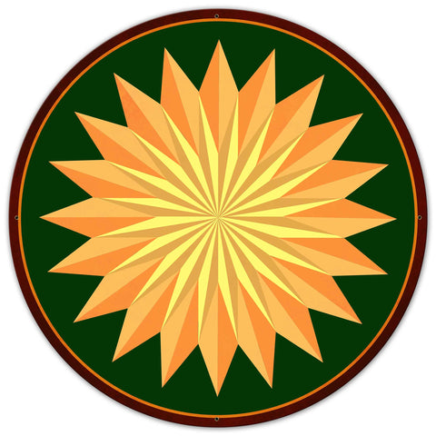Multi Starburst Green Metal Sign